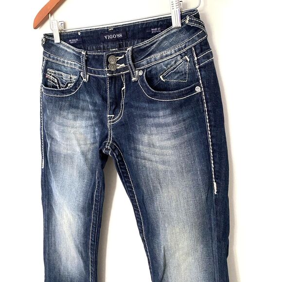 Vigoss The Dallas Boot Cut Medium Wash Y2K Style Denim Jeans Pants Sz 27 - Picture 3 of 10